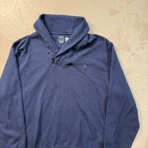 Polo Ralph Lauren Luxury Jersey Shawl-Collar Pullover Men's XL Blue